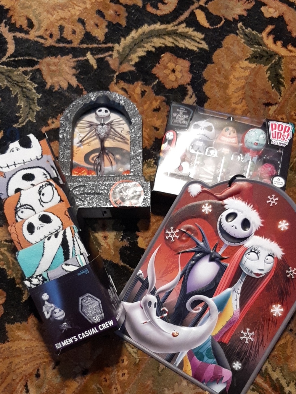 The Nightmare Before Christmas Lot, Stand Up Decor (2 ) 6 Pr Socks & Pop Ups